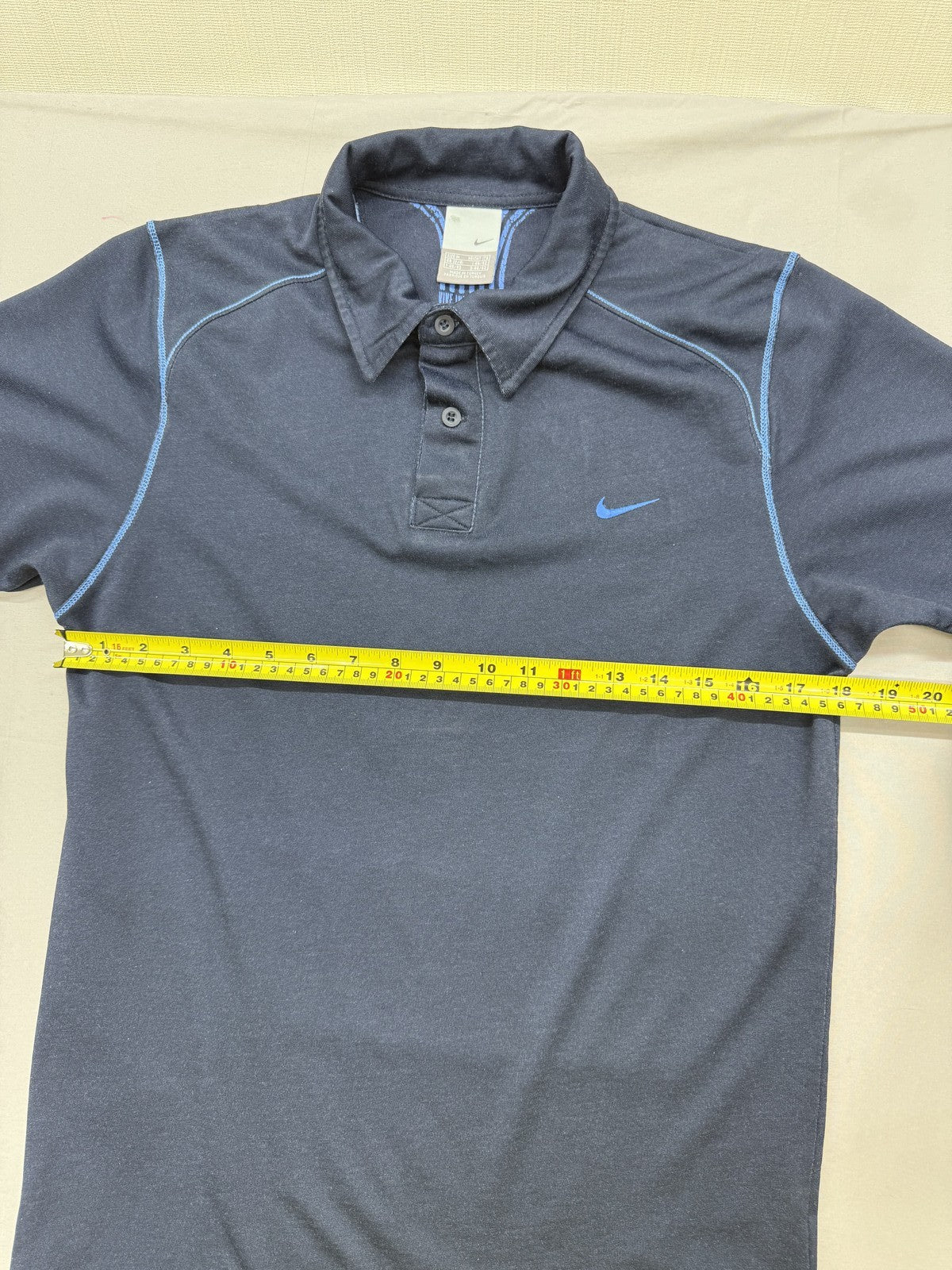 Nike Calle Ontario Navy Polo Shirt Men's M Short Sleeve Button Closure