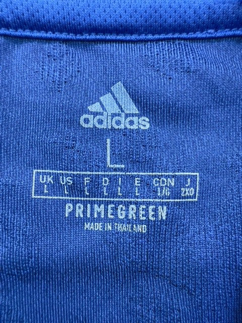 Adidas Primegreen Blue V-Neck Jersey L Short Sleeve Unisex