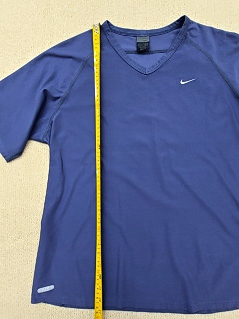 Nike Men's Blue Dri-FIT Legend V-Neck T-Shirt Relaxed Fit