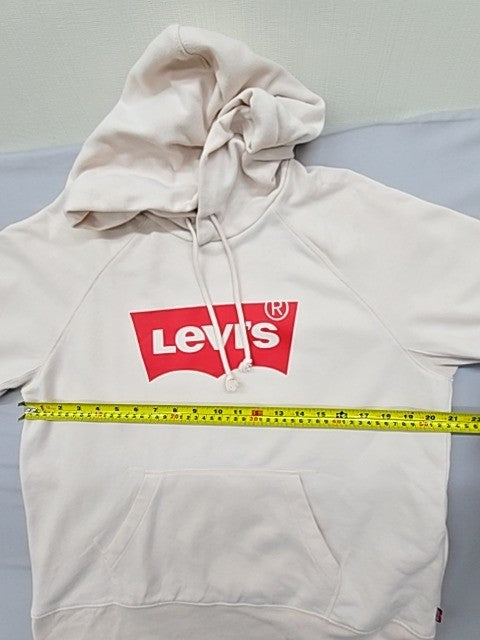 Levi's Men's Beige Graphic Hoodie Size M Relaxed Fit