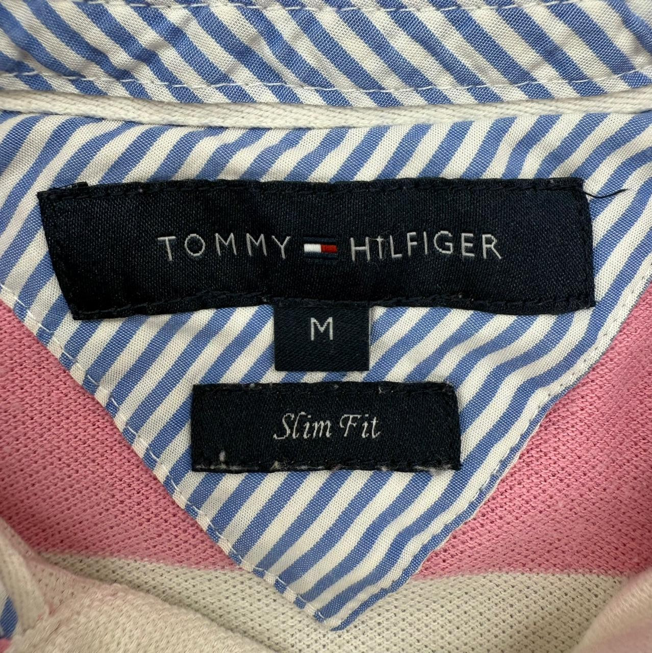 Tommy Hilfiger Men's M Multicolor Stripe Slim Fit Polo Cotton Shirt