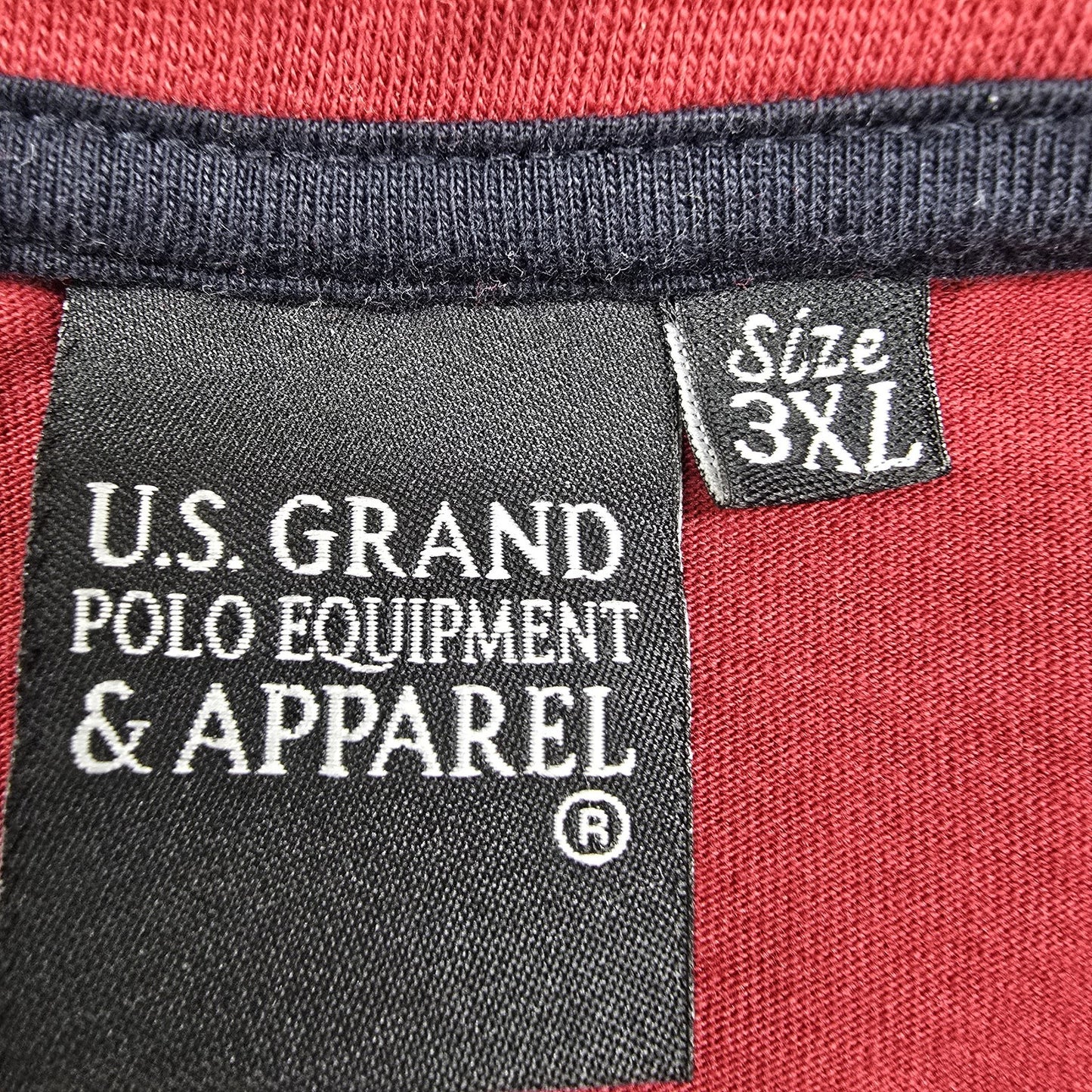 U.S. Grand Polo Men's Burgundy 100% Cotton T-Shirt 3XL