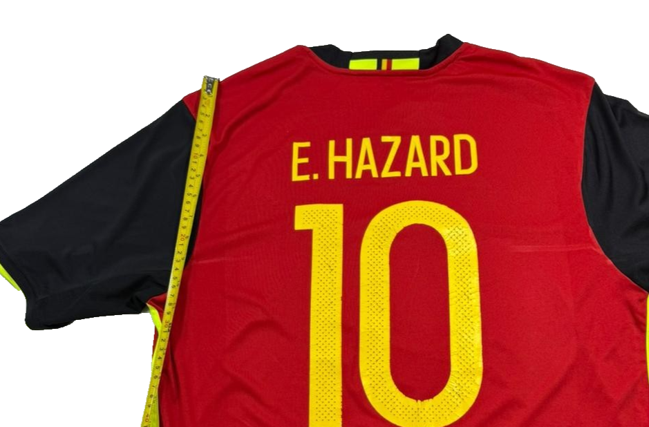 Adidas Men's Red Belgium Eden Hazard #10 Jersey Climacool Short Sleeve Size XL