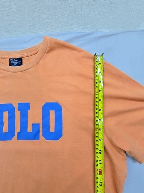 Polo Ralph Lauren Men's Orange T-Shirt Size L Classic Fit Cotton Crewneck