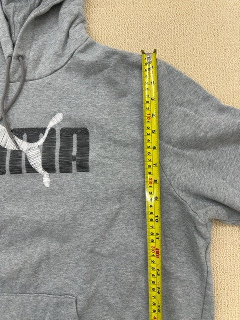 Puma Men's Gray Hooded Pullover Fleece Hoodie XL