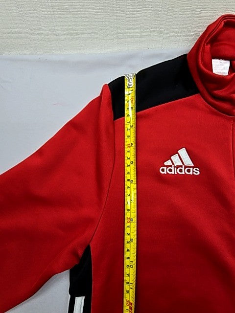 Adidas Men's Red Track Jacket Full Zip Soccer Size L
