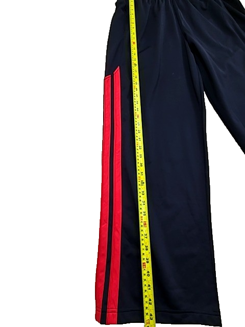 Adidas Men's Black Red Stripe Track Pants XL Performance