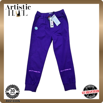 BAPE Purple Color Camo Sweatpants Men's S 98%Cotton Drawstring