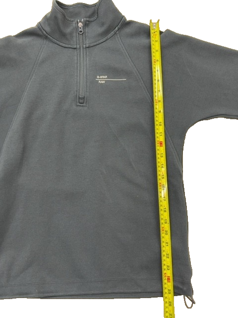G-Star Raw Men's Gray Zip Hoodie XS Mock Neck Stripes