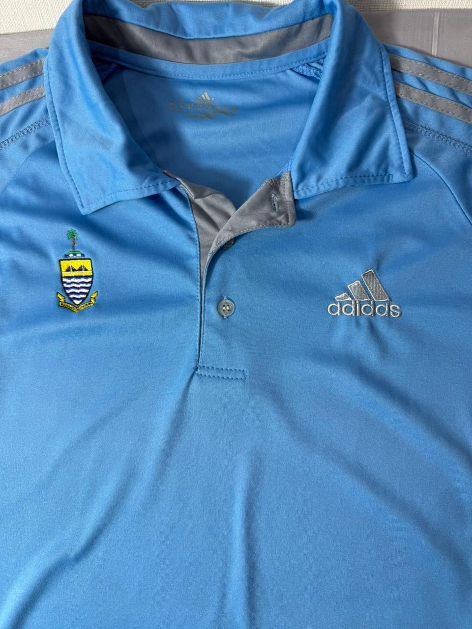 Adidas Men's Medium Polo Shirt Blue ClimaCool Sports Football Top