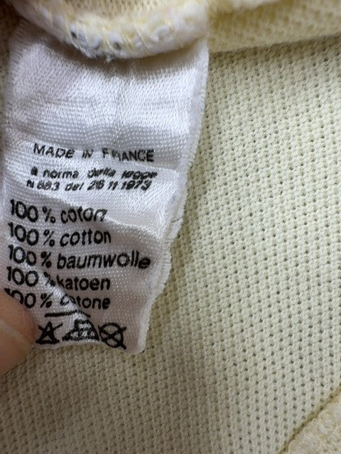 Lacoste Men's Cream Short Sleeve Polo Shirt Vintage France Croc Logo