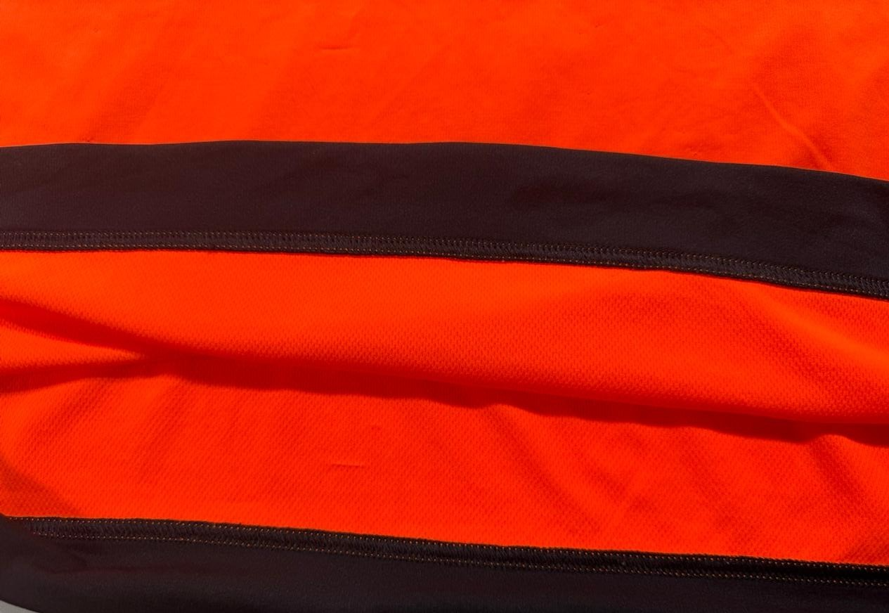 Adidas Men's Bright Orange Climalite Training Shirt Black 3-Stripe Crew Neck 2Xl