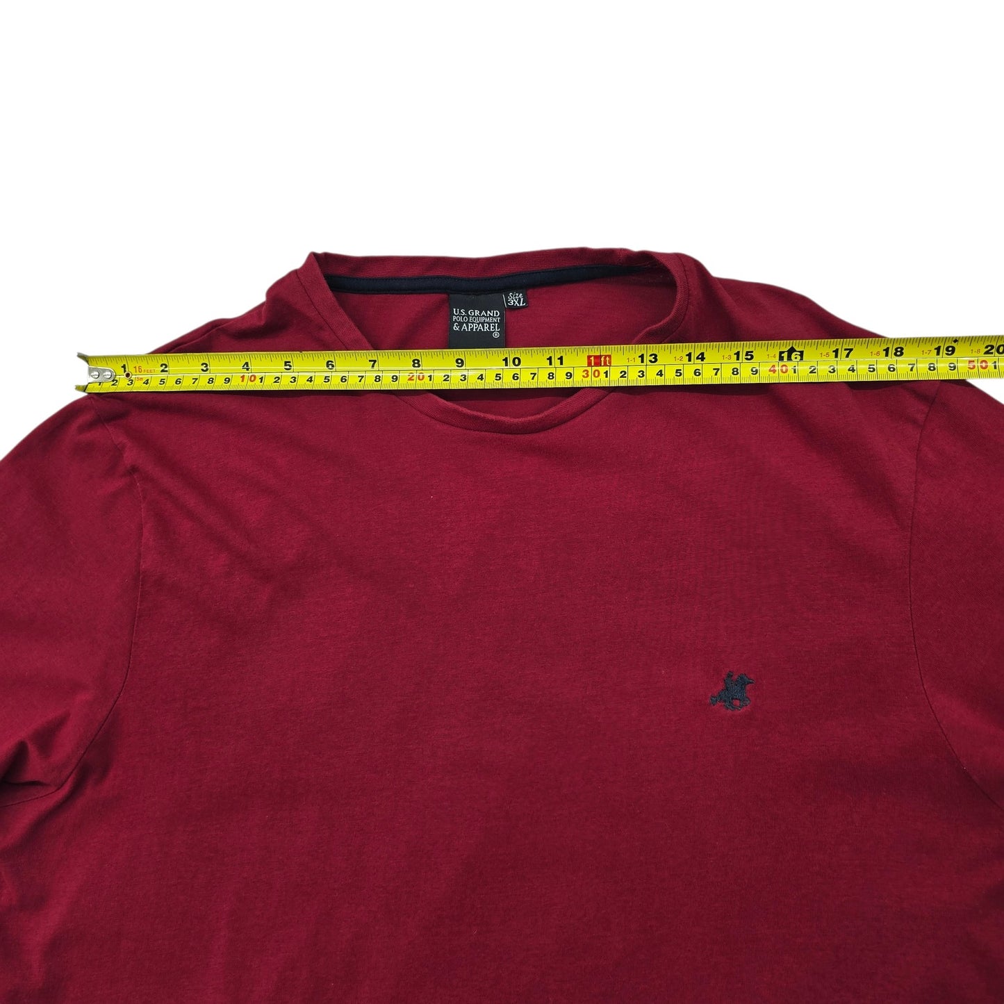 U.S. Grand Polo Men's Burgundy 100% Cotton T-Shirt 3XL
