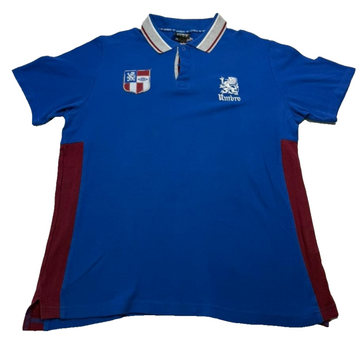 Umbro Men's Royal Blue Pique Polo Shirt Lion Crest Logo Short Sleeve Size XL