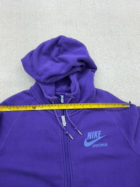 Nike Unisex Purple Full-Zip Hoodie Size L 100% Cotton Sportswear