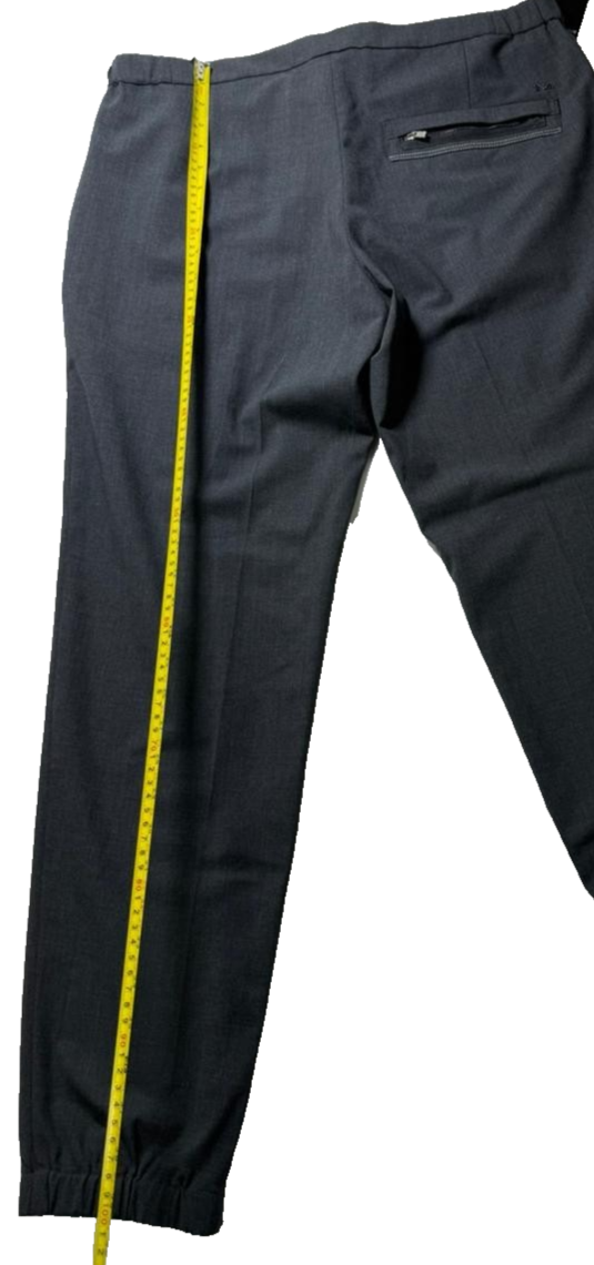 Emporio Armani Men's Gray Tailored Pants | Slim Fit Zip Ankle | Size 54
