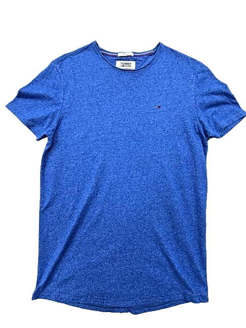 Tommy Jeans Slim Fit XS Blue Short Sleeve Crew Neck Cotton T-Shirt Men's