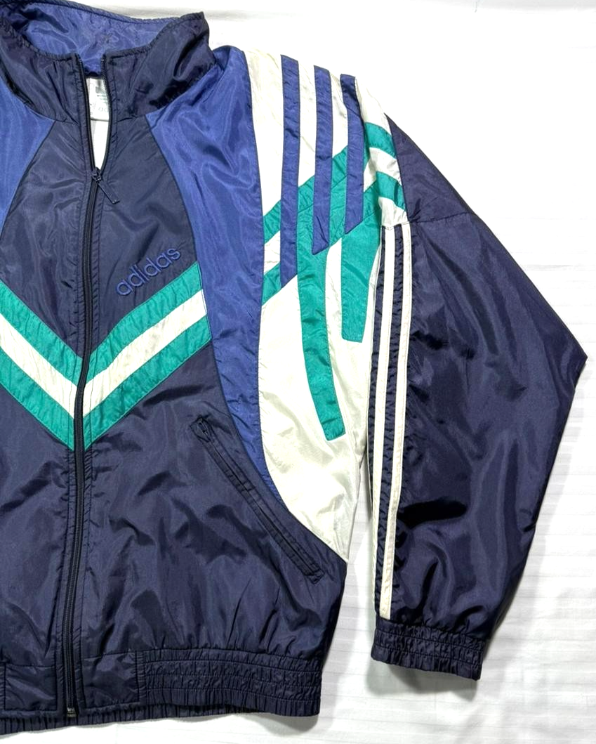 Adidas Vintage Track Suit 90S Women S Small Navy Blue White Jacket Windbreaker