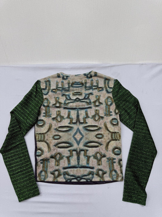 Desigual Multicolor Graphic Long Sleeve T-Shirt Size Small Unisex