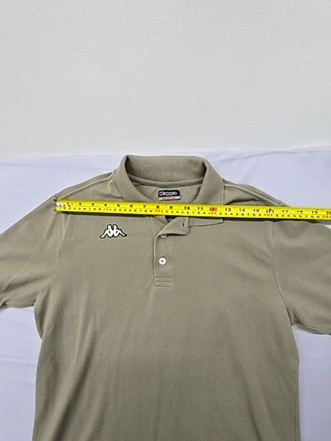 Kappa Men's Khaki Polo Shirt Size M Short Sleeve Cotton Pique