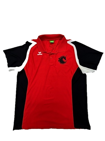 Erima Change Polo Shirt Men L Red/Black/White Quick Dry Short Sleeve