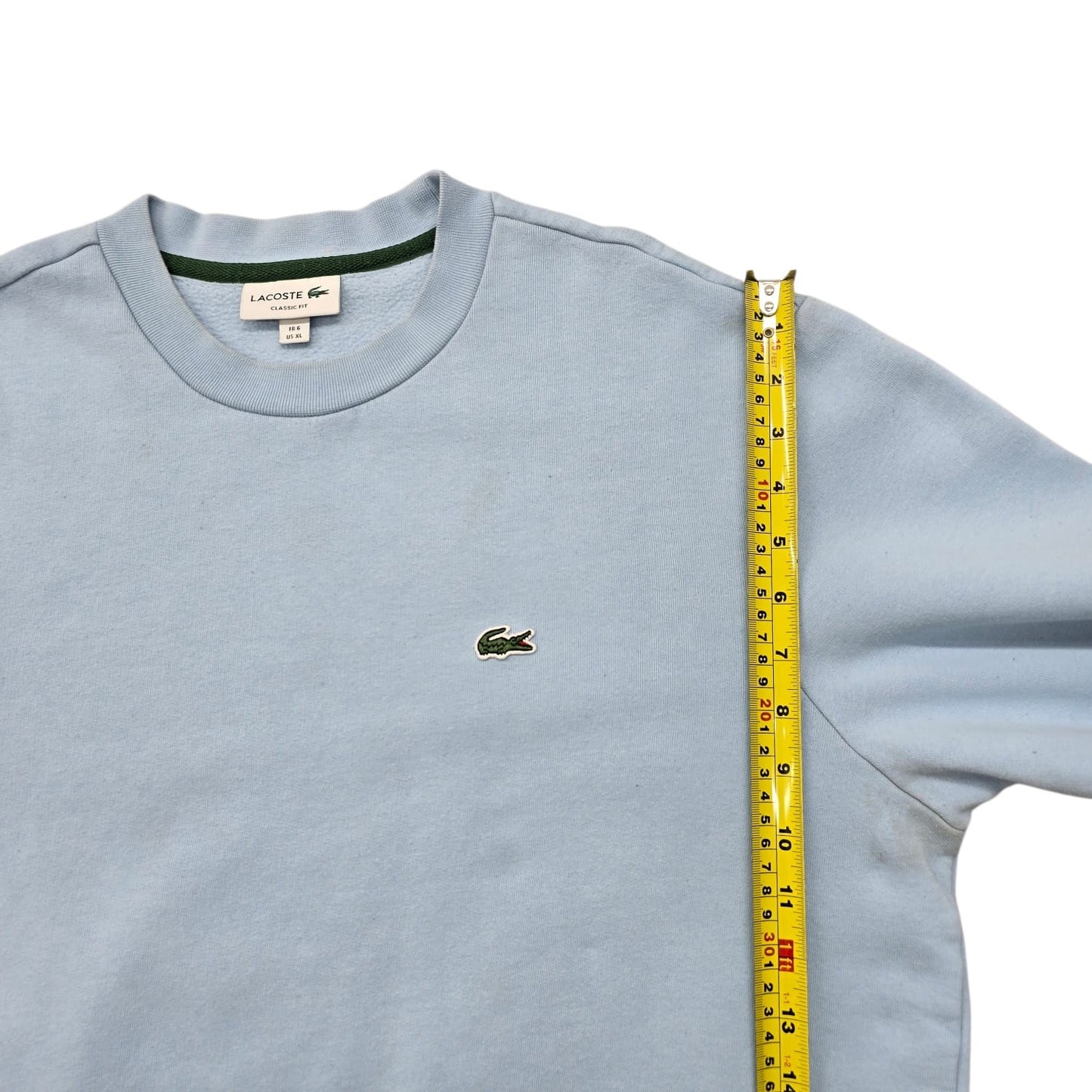 Lacoste Men's Light Blue Crew Neck Sweatshirt XL Classic Fit