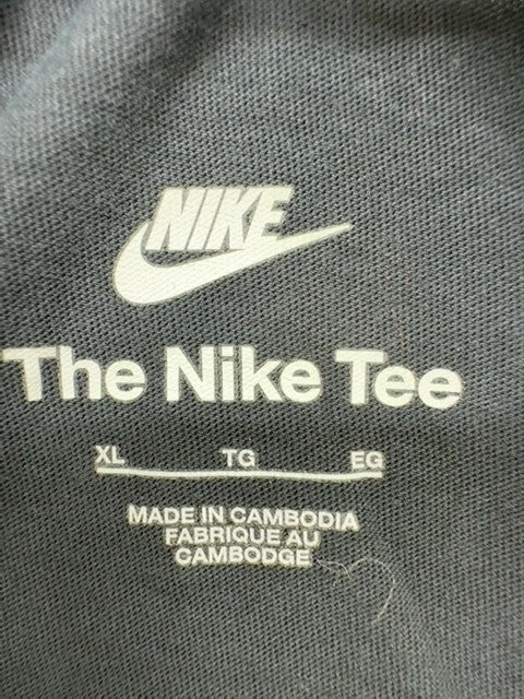 Nike Men's Black Crew Neck Short Sleeve T-Shirt XL Cotton Logo Regular