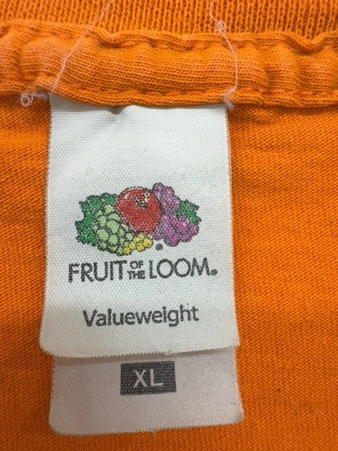 Fruit of the Loom XL Orange Tagless Crew Neck Cotton Blend Tee