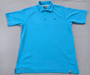 Nike Men's Blue Dri-FIT Polo Shirt Size M Short Sleeve Golf