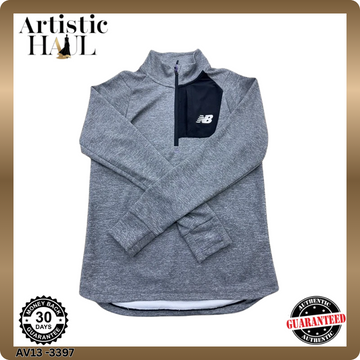 New Balance Men's Grey Half-Zip Hoodie Size S