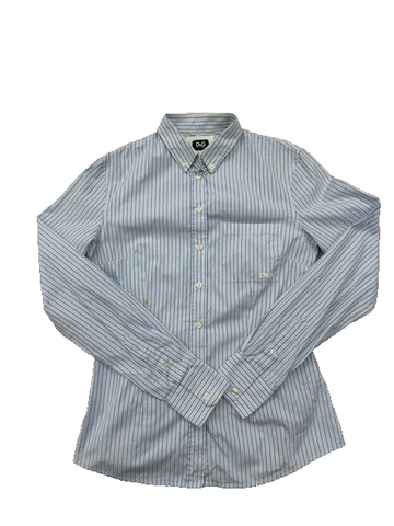 Dolce & Gabbana Men's L Light Blue Striped Cotton Button-Down Shirt