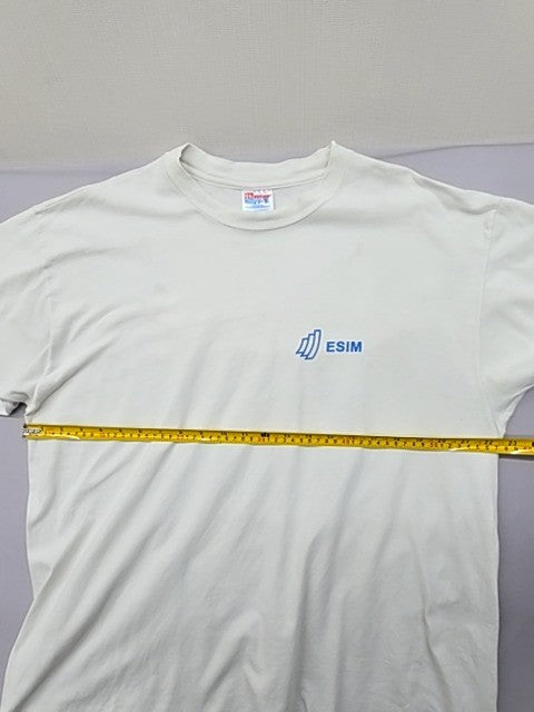 Hanes Beefy-T Men's XL White Cotton Crewneck T-Shirt Pre-Shrunk