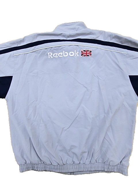 Reebok Men's Grey Track Jacket Size M Full Zip Union Jack