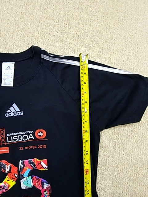 Adidas Men's Black Lisboa Marathon T-Shirt Size M 2010 3 Stripes