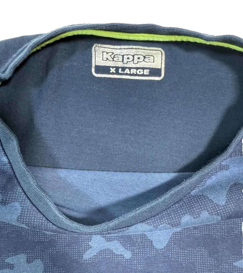 Kappa Men's Navy Blue Camo Panel Graphic Logo Performance T-Shirt Size XL