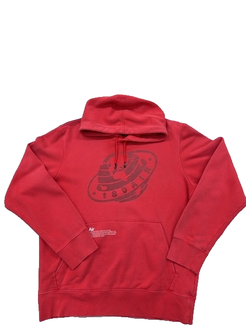 Nike Red Pullover Hoodie Men's Large Cotton Hood
