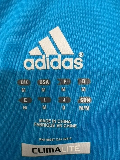 Adidas Blue Striped ClimaLite Jersey Short Sleeve Crewneck Unisex Adult