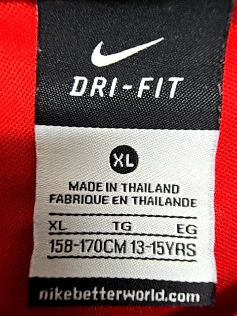 Nike Unisex Red Dri-FIT Jersey XL Short Sleeve Mesh Crewneck