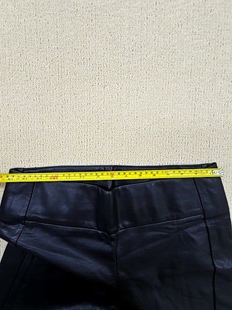 Esprit Black Faux Leather Straight Leg Pants Women Size 26