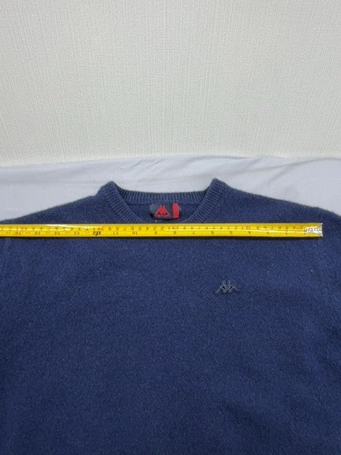 Robe di Kappa Men's Navy Blue Crewneck Knit Sweater Large Logo