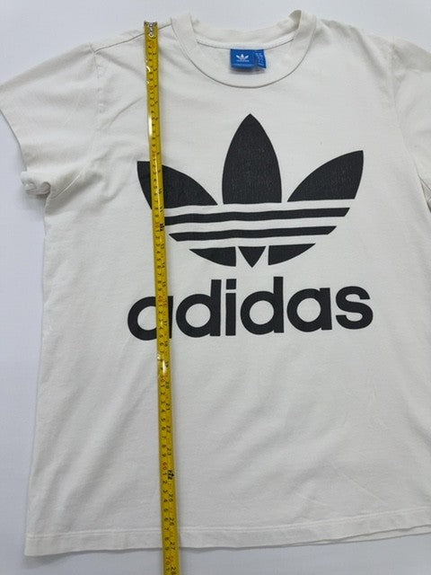 Adidas Boys White Logo Graphic T-Shirt Size 10S Regular Fit