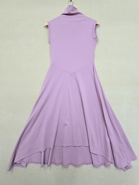 Bebe Purple Midi Cocktail Dress L Sleeveless Mock Neck Strappy
