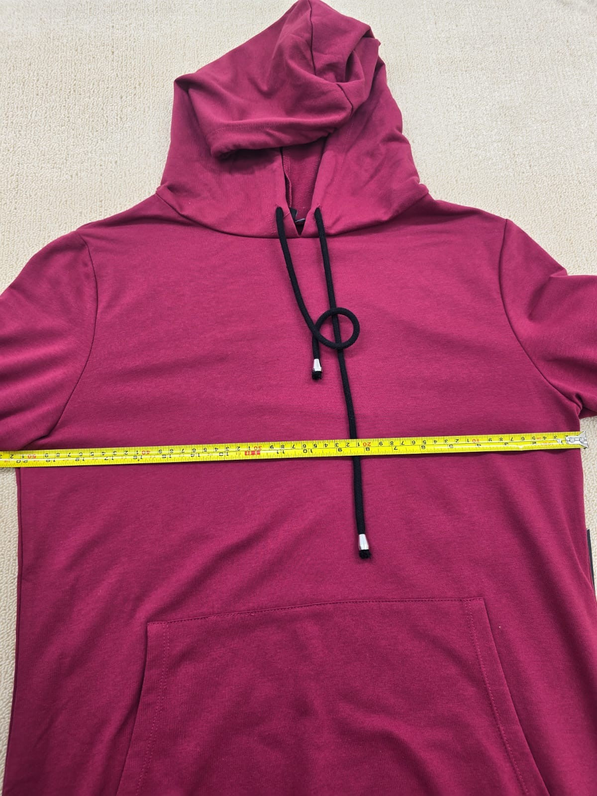 Tiana B Magenta Hoodie Dress M Long Sleeve Stripe Pocket Women