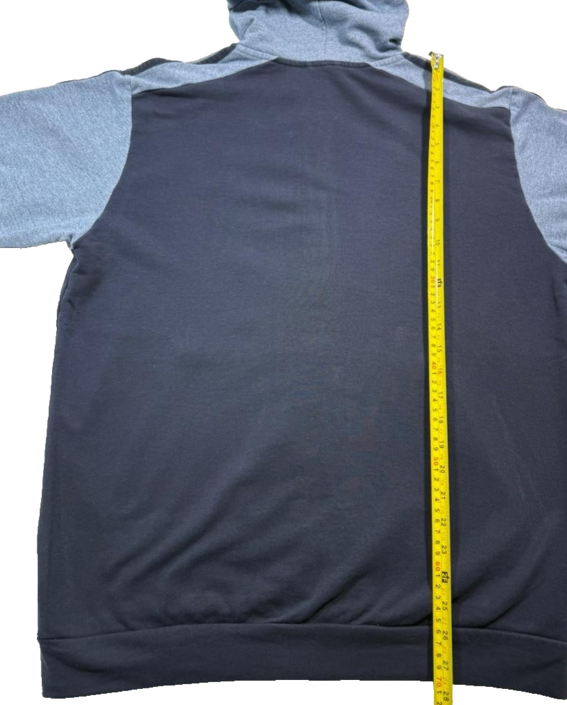 Adidas Men's Zip-Up Hoodie Sweatshirt - Gray & Navy Blue, Athletic Fit, Size L