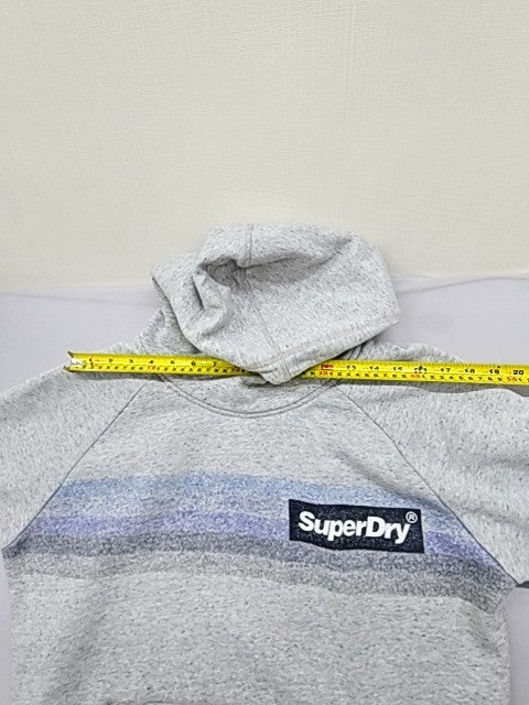 Superdry Men's Grey Striped Pacific Surf Hoodie Size L