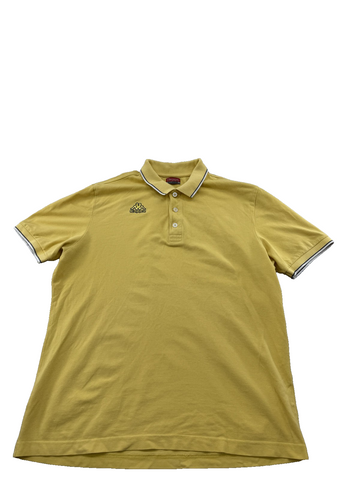 Kappa Polo Shirt Yellow Men's Size L Short Sleeve Cotton