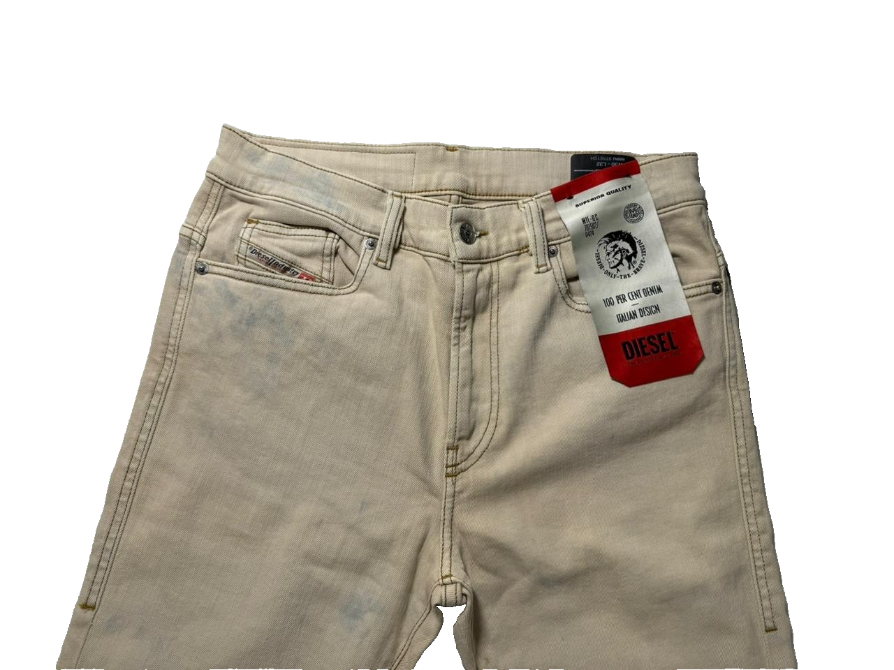Diesel D-Amny Biker Skinny Jeans Beige Design Denim Pant | Men's | Size 30