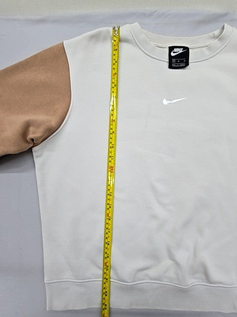 Nike Unisex White Beige Colorblock Crewneck Sweatshirt M