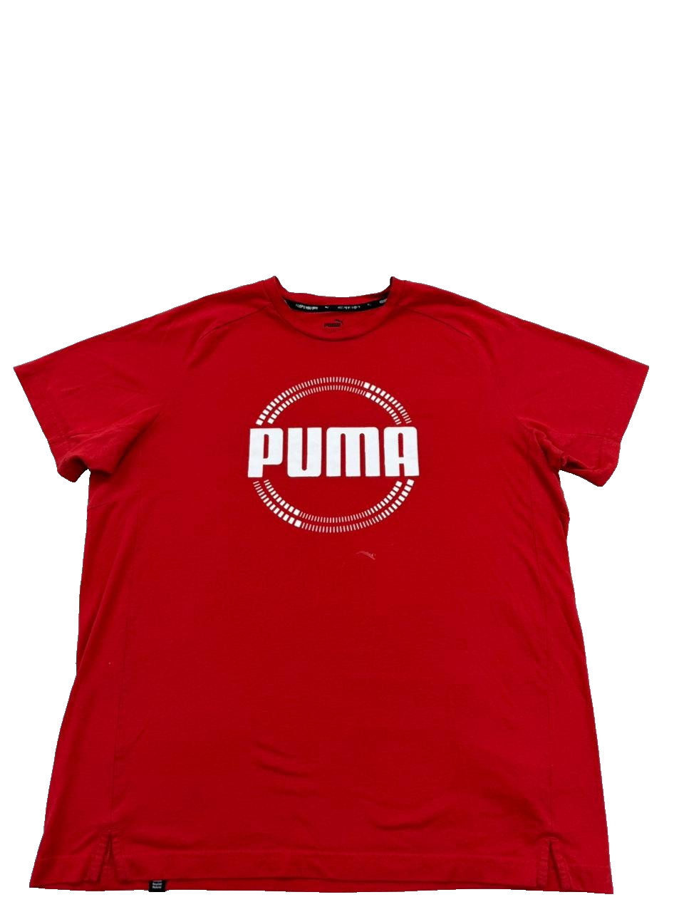 Puma Red Cotton T-Shirt XL Men's Short Sleeve Crew Neck
