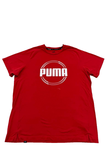 Puma Red Cotton T-Shirt XL Men's Short Sleeve Crew Neck